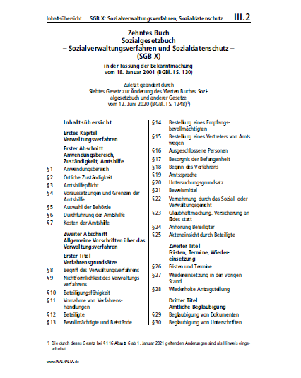 III.02 | SGB X: Sozialverwaltungsverfahren, Sozialdatenschutz
