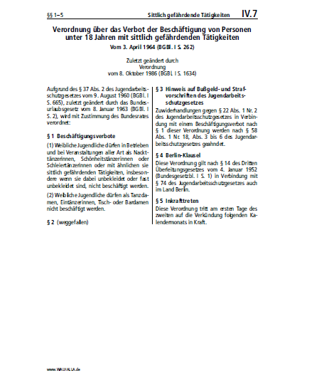 IV.07 | Sittlich gefährdende Tätigkeiten
