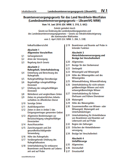 IV.01 | Landesbeamtenversorgungsgesetz (LBeamtVG)