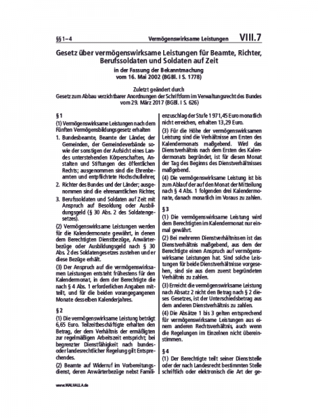 VIII.07 | Vermögenswirksame Leistungen