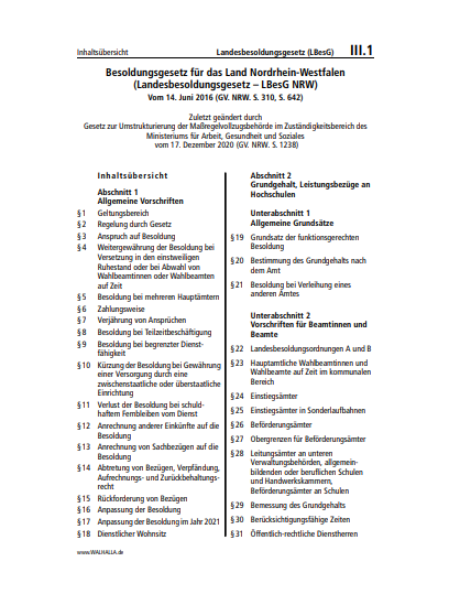 III.01 | Landesbesoldungsgesetz (LBesG)