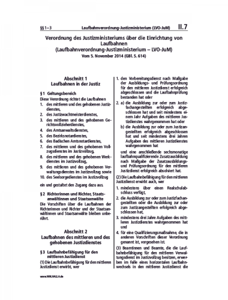 II.07 | Laufbahnverordnung-Justizministerium (LVO-JuM)