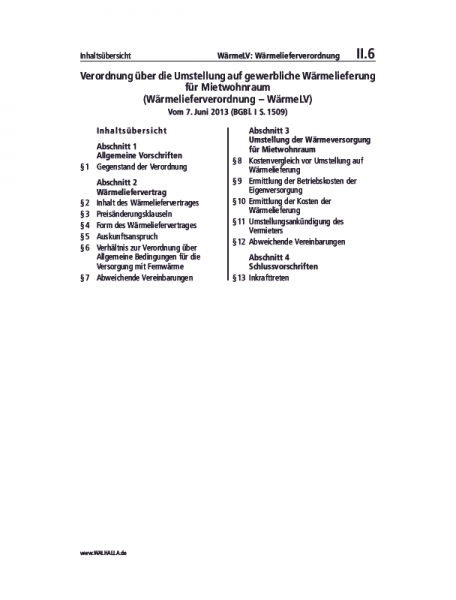 II.06 | WärmeLV: Wärmelieferverordnung