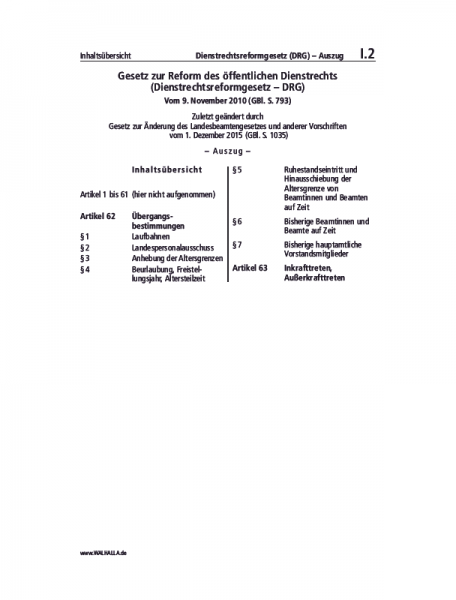 I.02 | Dienstrechtsreformgesetz (DRG) – Auszug
