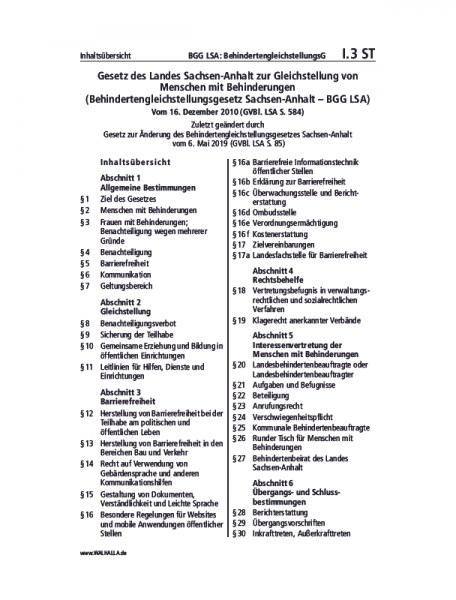 I.03 ST | BGG LSA: BehindertengleichstellungsG