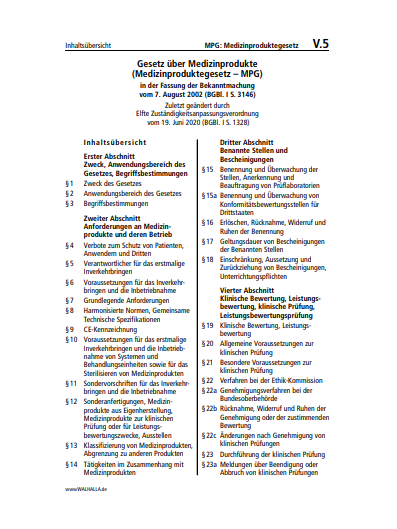 V.05 | MPG: Medizinproduktegesetz