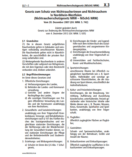 X.03 | Nichtraucherschutzgesetz (NiSchG NRW)