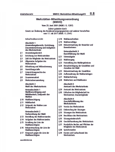 II.08 | WMVO: Werkstätten-MitwirkungsVO