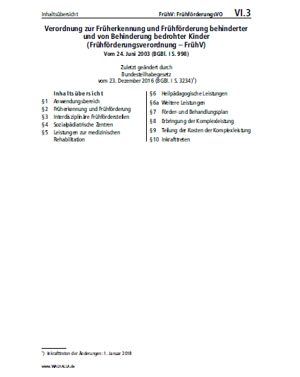 VI.03 | FrühV: FrühförderungsVO