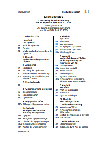II.01 | BJagdG: BundesjagdG