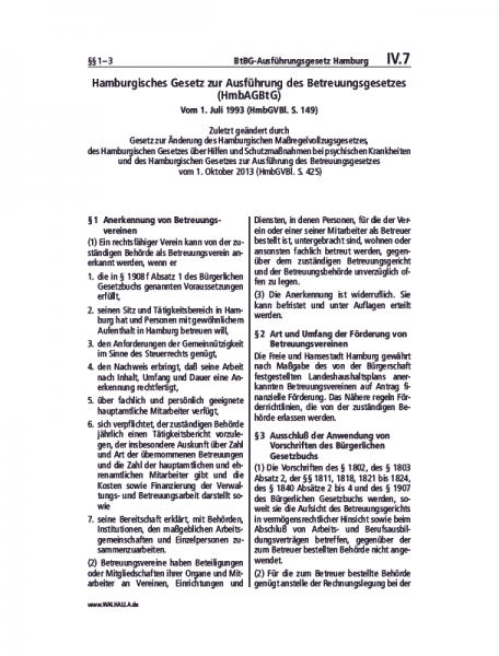 IV.07 | BtBG-Ausführungsgesetz Hamburg