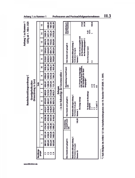 III.03 Anlage 1 zu Nummer 1 | Professoren und Postnachfolgeunternehmen