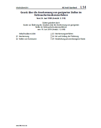 I.14 | AG InsO Saarland