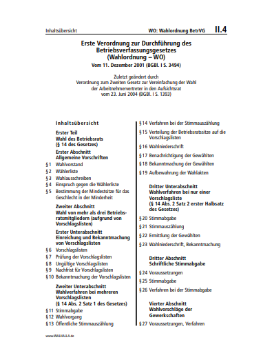 II.04 | WO: Wahlordnung BetrVG