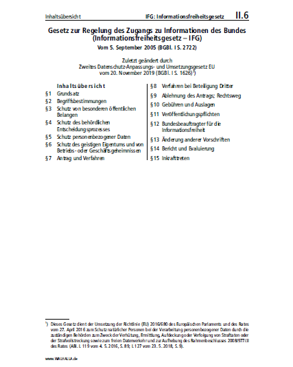 II.06 | IFG: Informationsfreiheitsgesetz