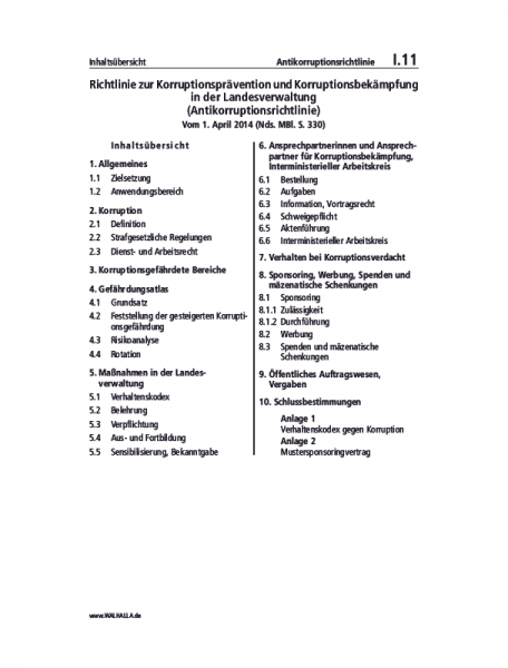 I.11 | Antikorruptionsrichtlinie