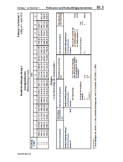 III.03 Anlage 1 zu Nummer 1 | Professoren und Postnachfolgeunternehmen