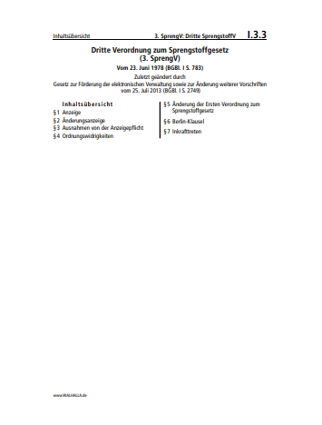 I.03.03 | 3. SprengV: Dritte SprengstoffV