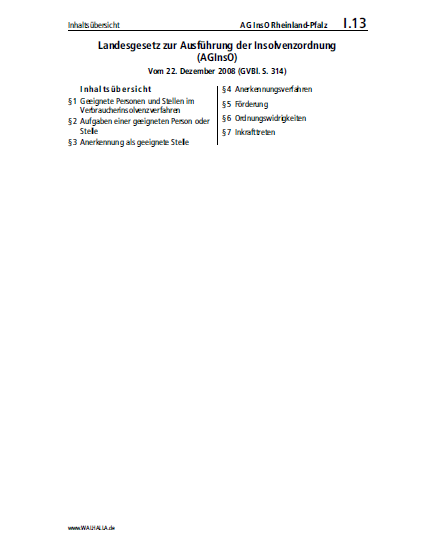 I.13 | AG InsO Rheinland-Pfalz