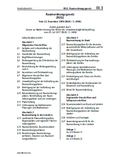 III.03 | ROG: Raumordnungsgesetz