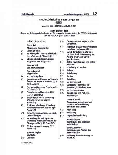 I.02 | Landesbeamtengesetz (NBG)