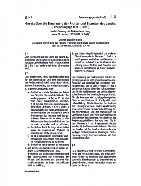 I.04 | Ernennungsgesetz (ErnG)