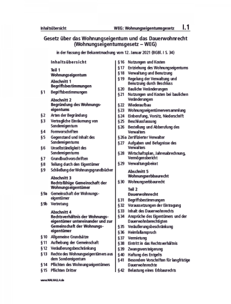I.01 | WEG: Wohnungseigentumsgesetz