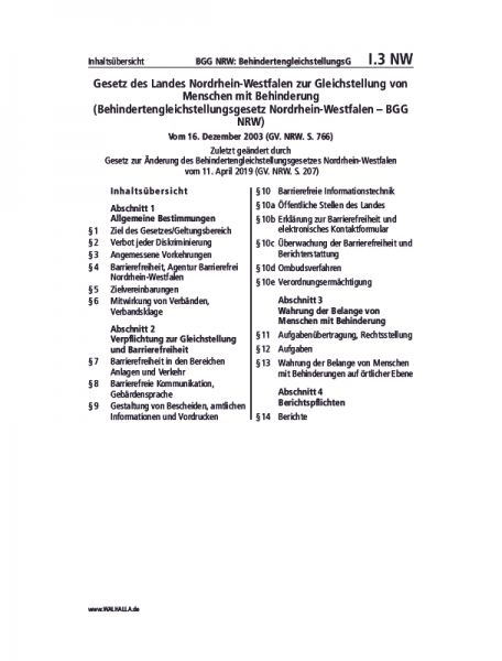I.03 NW | BGG NRW: BehindertengleichstellungsG