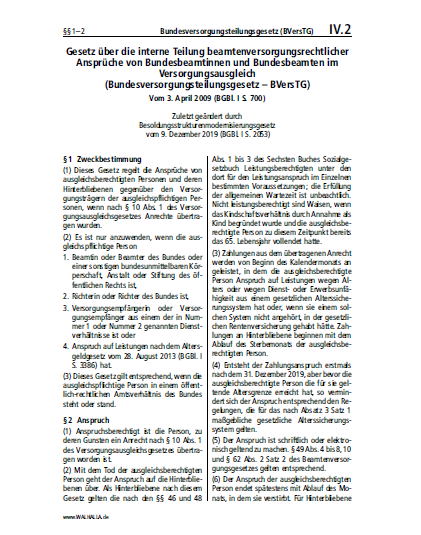 IV.02 | Bundesversorgungsteilungsgesetz (BVersTG)