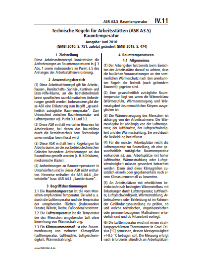 IV.11 | ASR A3.5 Raumtemperatur