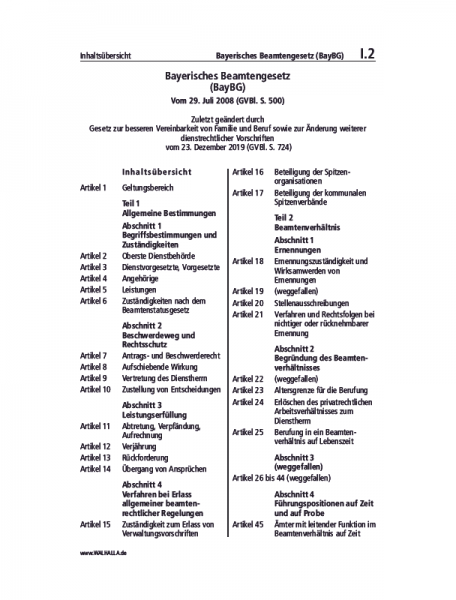 I.02 | Bayerisches Beamtengesetz (BayGB)