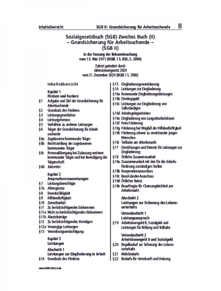 II | SGB II: Grundsicherung für Arbeitsuchende