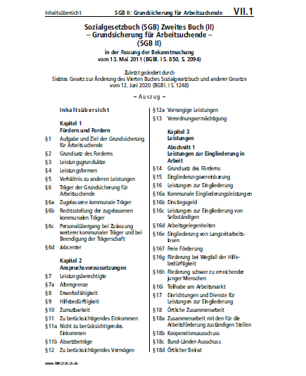 VII.01 | SGB II: Grundsicherung für Arbeitsuchende (Auszug)