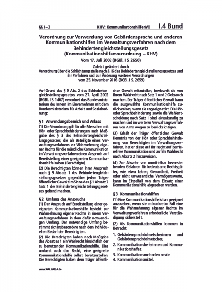 I.04 Bund | KHV: KommunikationshilfenVO