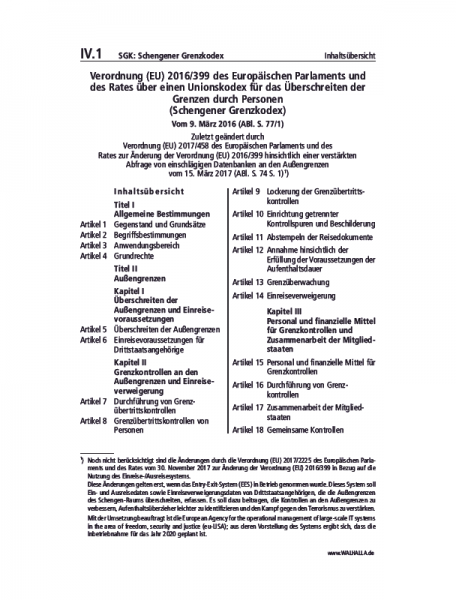 IV.01 | SGK: Schengener Grenzkodex