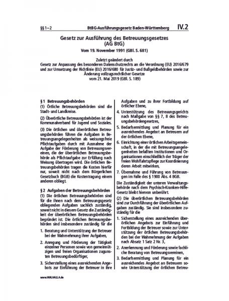IV.02 | BtBG-Ausführungsgesetz Baden-Württemberg
