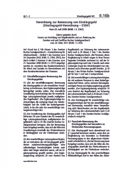 II.16b | Einstiegsgeld-VO