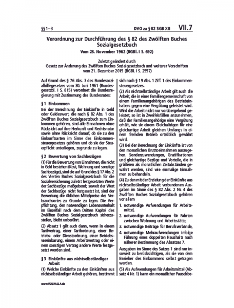 VII.07 | DVO zu §82 SGB XII