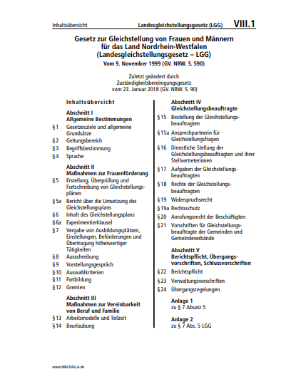 VIII.01 | Landesgleichstellungsgesetz (LGG)