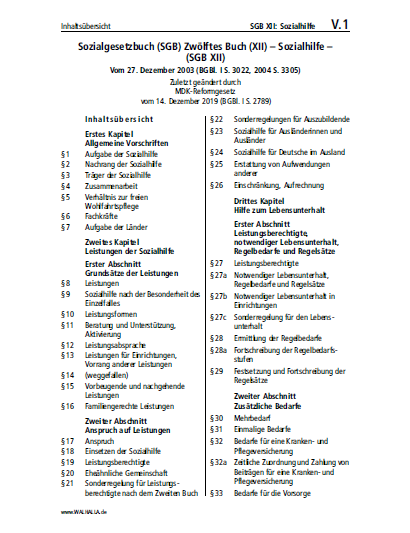 V.01 | SGB XII: Sozialhilfe