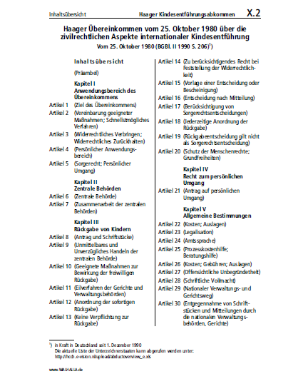 X.02 | Haager Kindesentführungsabkommen