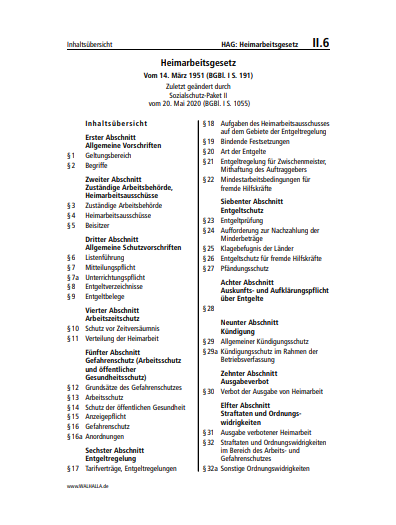 II.06 | HAG: Heimarbeitsgesetz