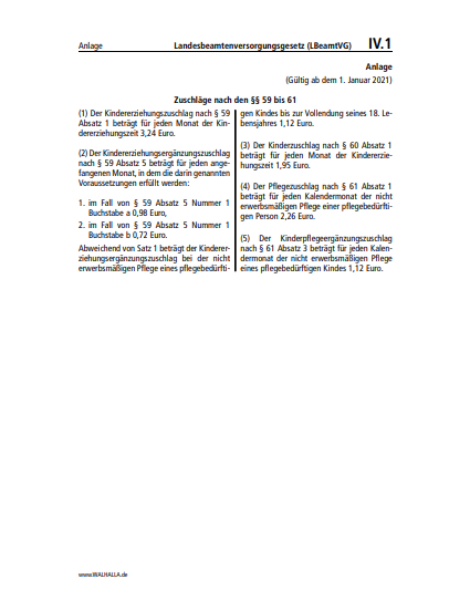 IV.01 | Landesbeamtenversorgungsgesetz (LBeamtVG)