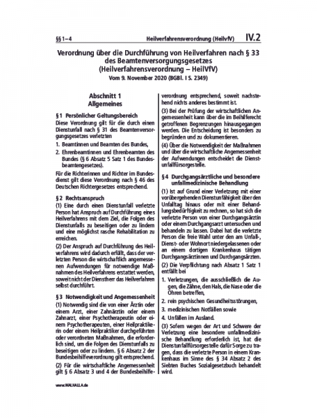 IV.02 | Heilverfahrensverordnung (HeilvfV)