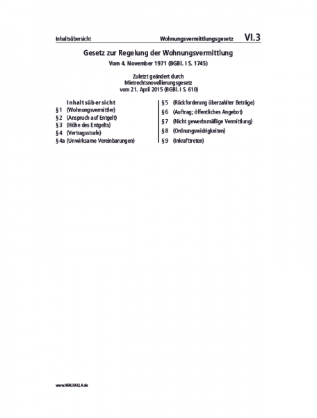 VI.03 | Wohnungsvermittlungsgesetz