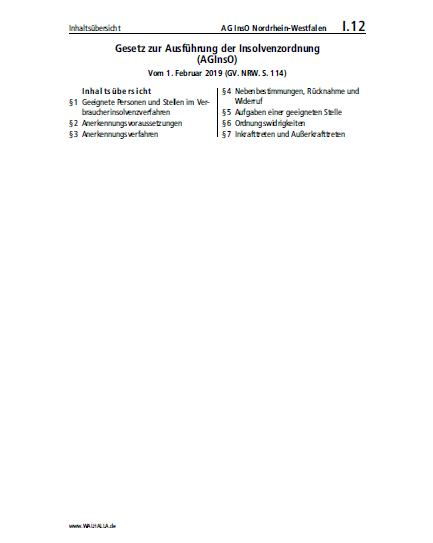 I.12 | AG InsO Nordrhein-Westfalen