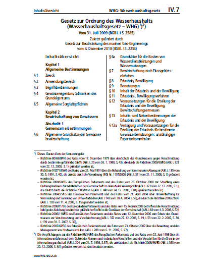 IV.07 | WHG: Wasserhaushaltsgesetz