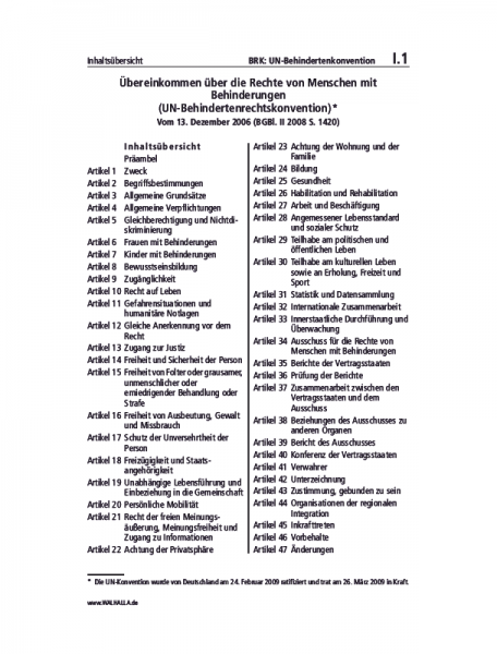 I.01 | BRK: UN-Behindertenkonvention