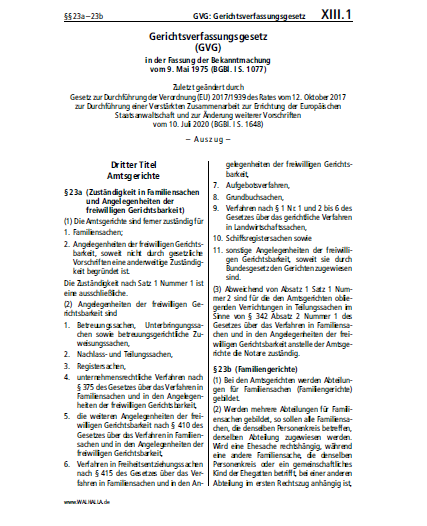 XIII.01 | GVG: Gerichtsverfassungsgesetz