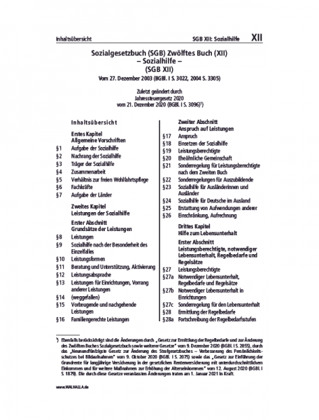 XII | SGB XII: Sozialhilfe